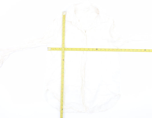 Womens UK Size XS H&M Ivory Basic Button-Up