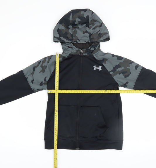 Boys UK Size 10-11 Years Under armour Black Full Zip Hoodie