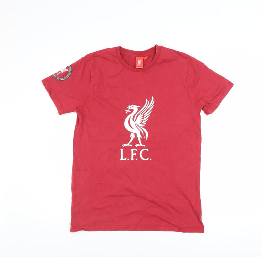 L.F.C. Boys Red Short Sleeve Cotton T-Shirt 12-13 Years Football Logo Top