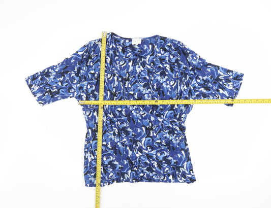 Womens UK Size L EAST Blue Wrap Blouse