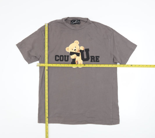 Womens UK Size 6 Couture Grey Basic T-Shirt