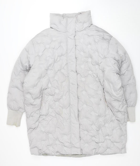 Womens UK Size 14 Boohoo Grey Puffer Jacket