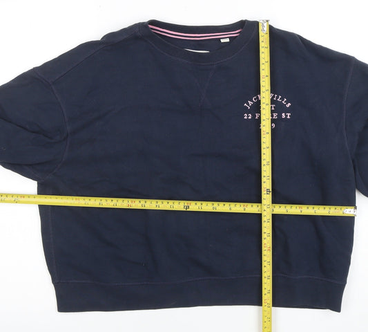 Womens UK Size 12 Jack Wills Blue Pullover Sweatshirt