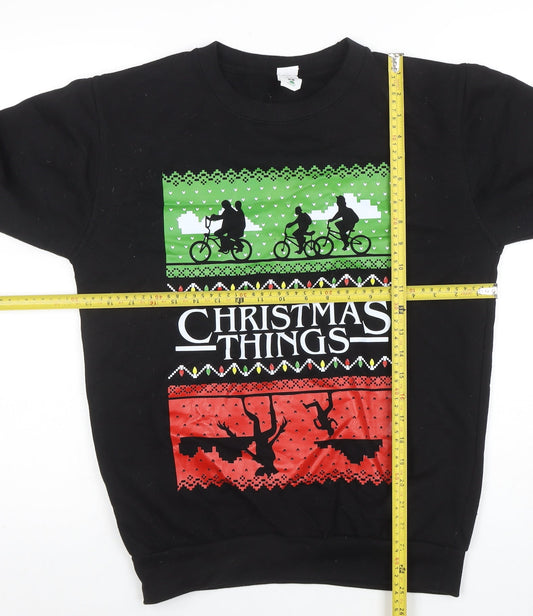 Stars & Stripes Boys Black Christmas Things Sweatshirt Size S
