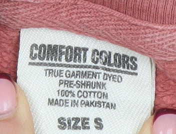 Mens UK Size S Comfort Colors Pink Pullover Sweatshirt