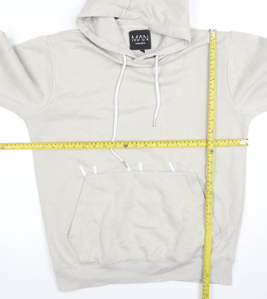 Mens UK Size S boohooMAN Beige Pullover Hoodie
