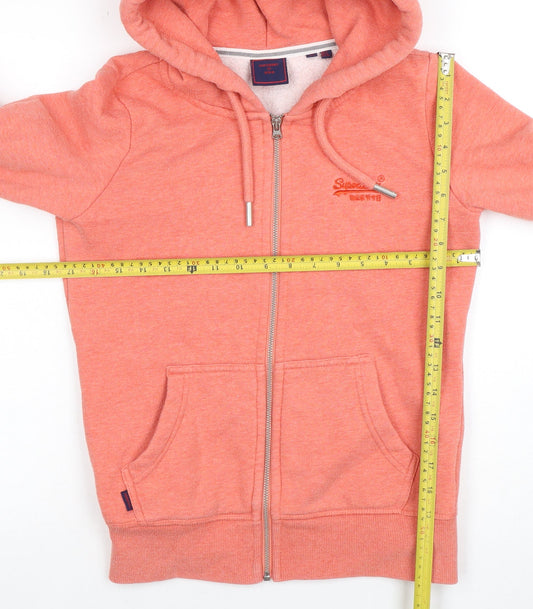 Womens UK Size 6 Superdry Pink Full Zip Hoodie