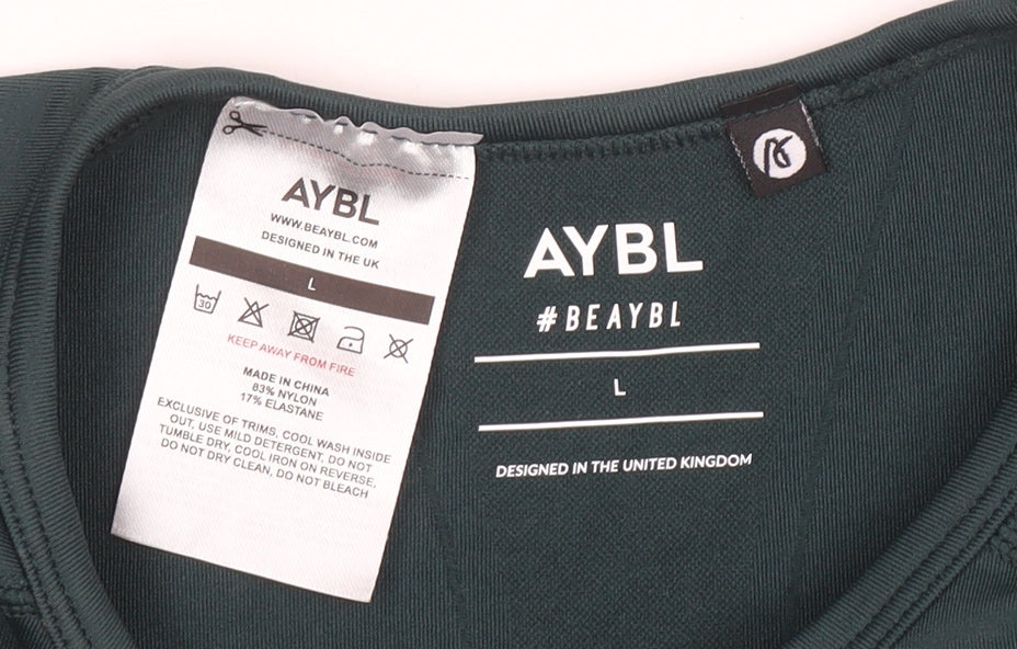 Womens UK Size L AYBL Green Gym & Training Yoga Running & Jogging T-Shirt