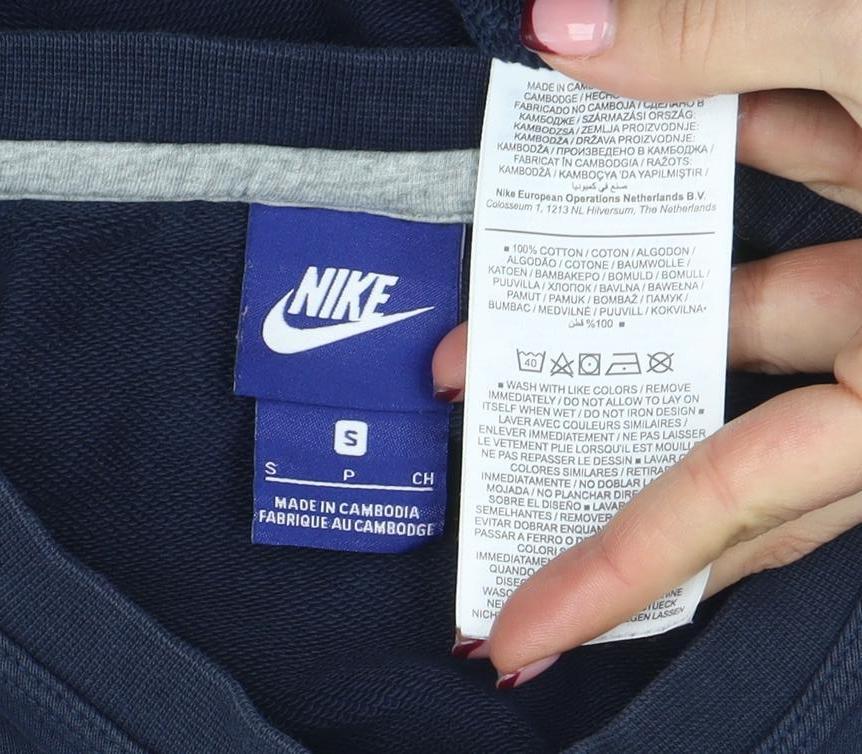 Womens UK Size S Nike Blue Pullover Sweatshirt