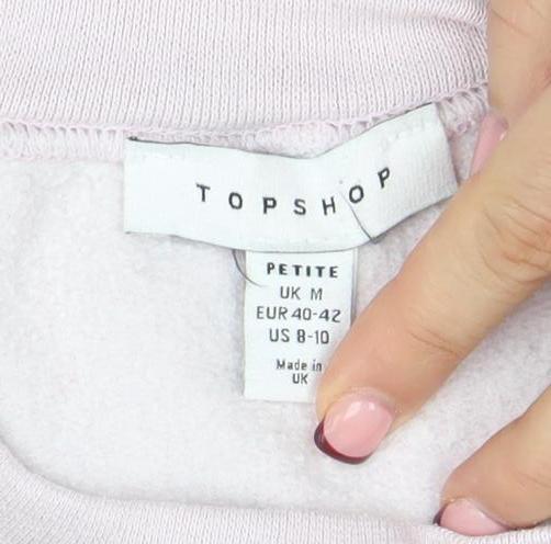 Womens UK Size M Topshop Pink Pullover Sweatshirt