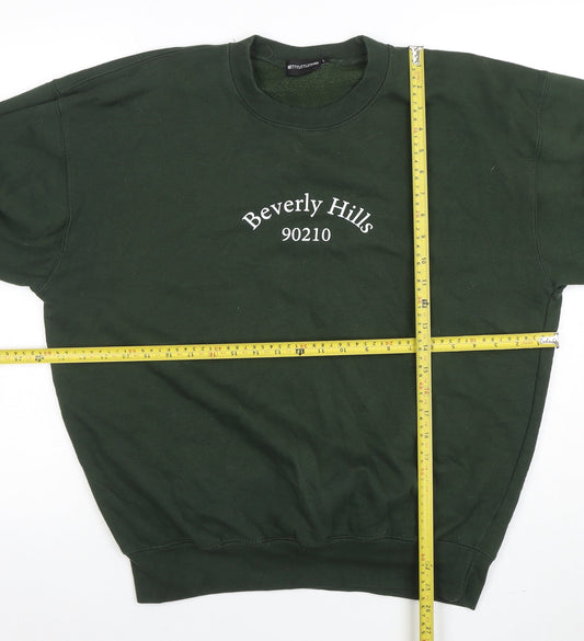 Womens UK Size L PRETTYLITTLETHING Green Pullover Sweatshirt