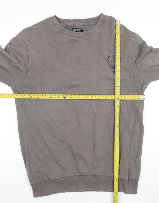 Mens UK Size S 15-LDN/117 Twisted Soul Grey Pullover Sweatshirt