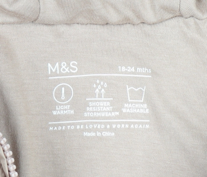 Additional view of Marks & Spencer Baby Beige Leopard Hooded Puffer Jacket 18-24 Months