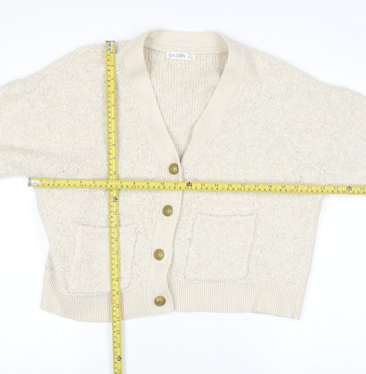 Womens UK Size L Gallery Ivory Cardigan Jumper
