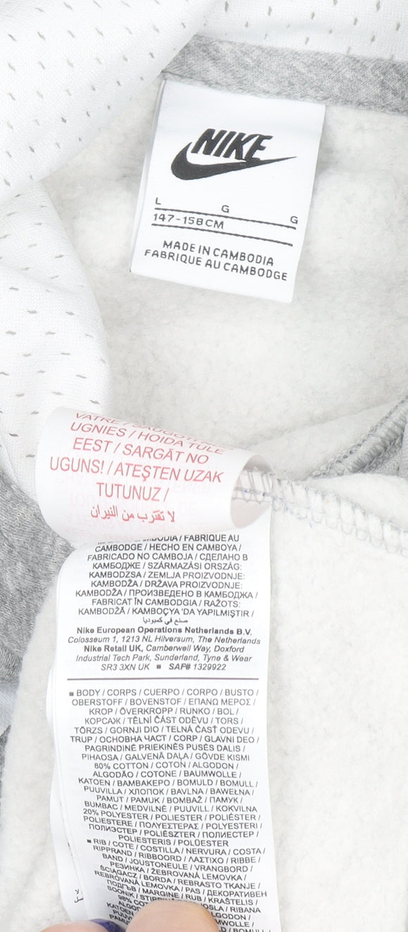 Boys UK Size L Nike Grey Pullover Hoodie