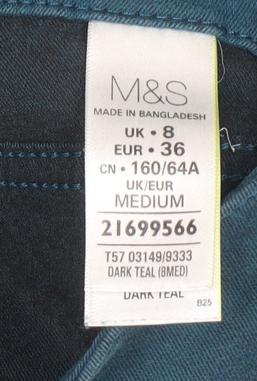 Womens UK Size 8 Marks and Spencer Slim Fit Jegging Blue Trousers