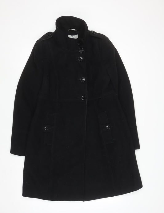 Womens UK Size 12 Wallis Black Overcoat