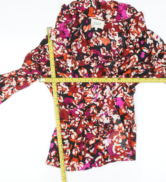 Womens UK Size M Second Female Multicoloured Wrap Blouse