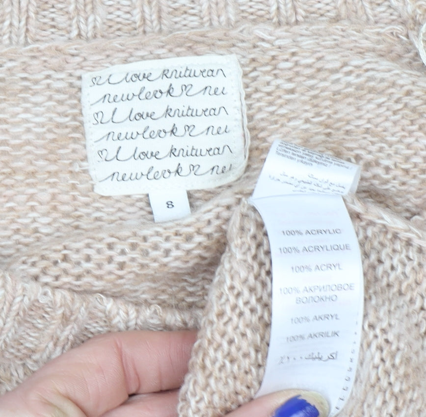 Womens UK Size 8 New Look Beige Pullover Jumper