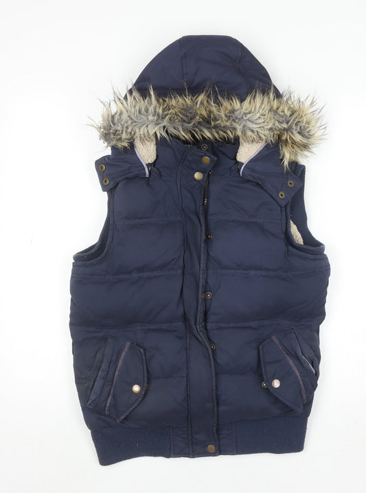 Womens UK Size 8 Fat Face Blue Puffer Jacket