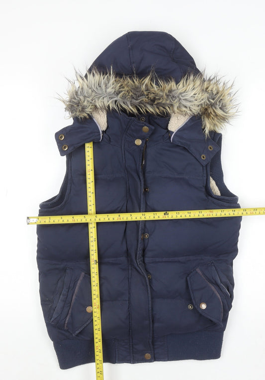Womens UK Size 8 Fat Face Blue Puffer Jacket