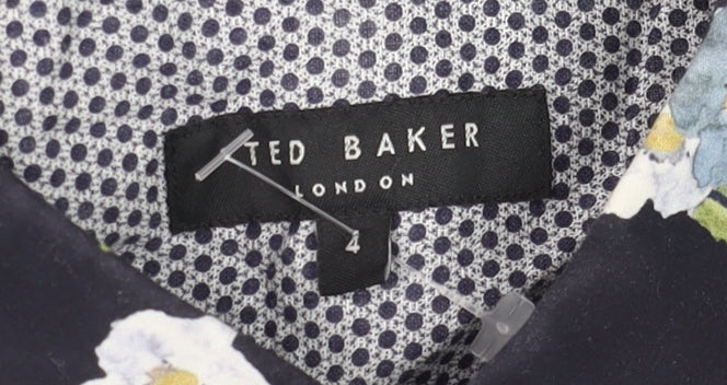 Womens UK Size 14 Ted Baker Blue Classic Button-Up