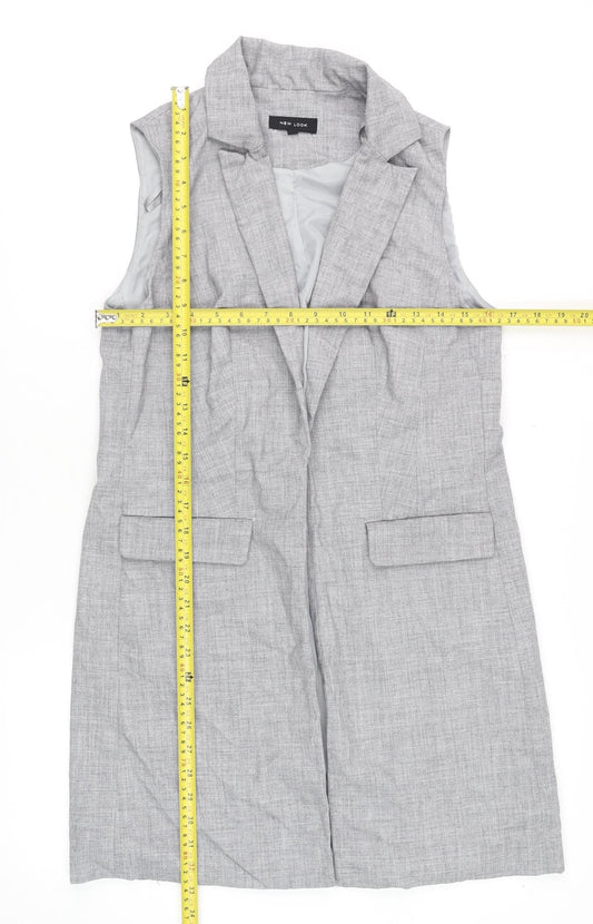 Womens UK Size 10 New Look Grey Tunic Blouse