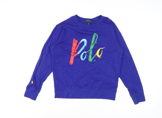 Boys UK Size 10-12 Years Ralph Lauren Blue Pullover T-Shirt