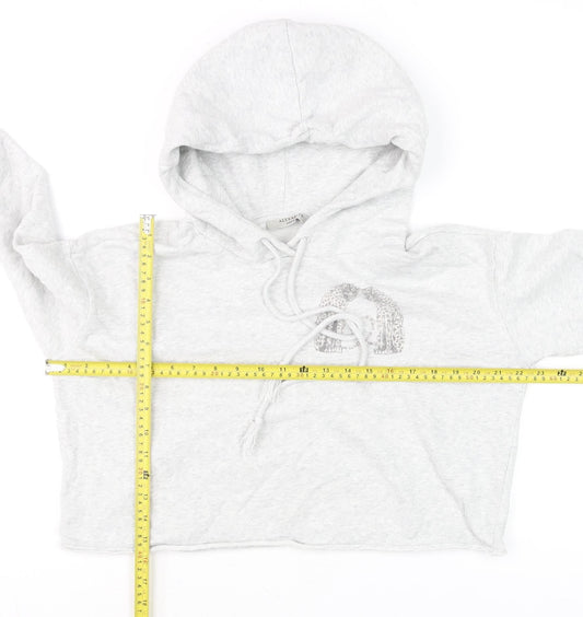 Womens UK Size M AllSaints Grey Pullover Hoodie