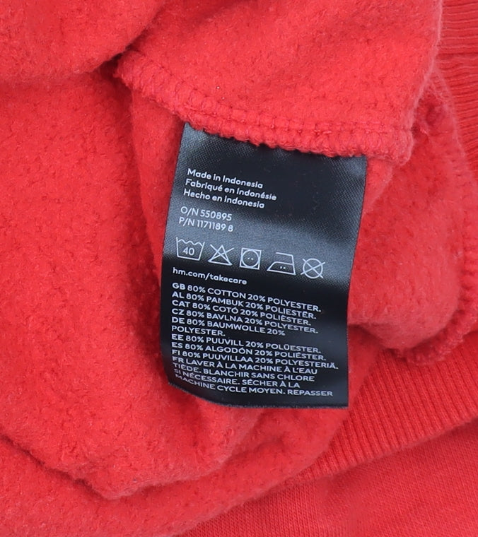 Boys UK Size 13-14 Years H&M Red Pullover Hoodie