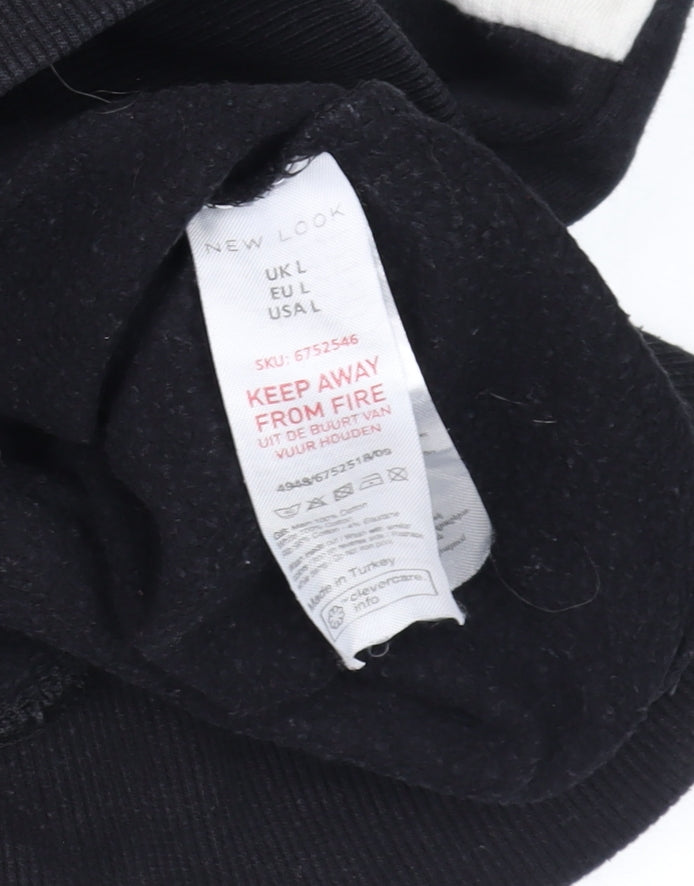 Womens UK Size L New Look Black Pullover Sweatshirt