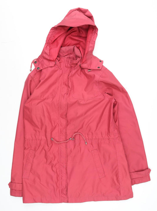 Womens UK Size M Lands' End Pink Anorak Coat