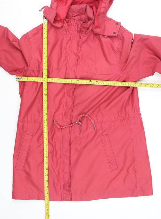 Womens UK Size M Lands' End Pink Anorak Coat