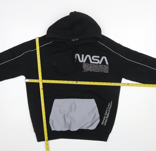 Mens UK Size S Pull&Bear Black Pullover Hoodie