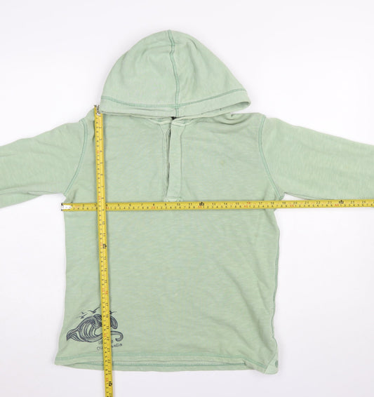 Boys UK Size 12-13 Years Fat Face Green Henley Hoodie