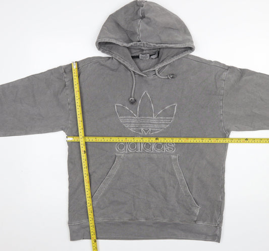 Womens UK Size 8 adidas Grey Pullover Hoodie