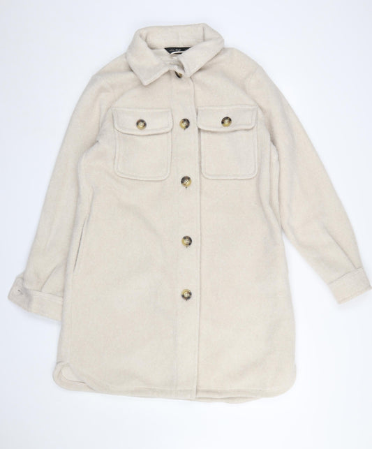 Womens UK Size M F&F Beige Overcoat