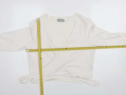 Womens UK Size L Wallis Ivory Wrap Jumper