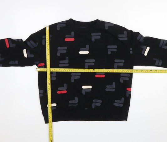Womens UK Size S FILA Black Pullover Sweatshirt