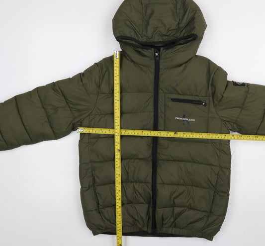 Womens UK Size 12 Calvin Klein Jeans Green Puffer Jacket