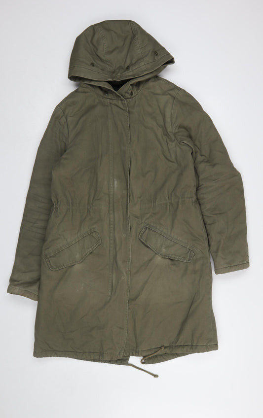 Womens UK Size 10 New Look Green Parka Coat
