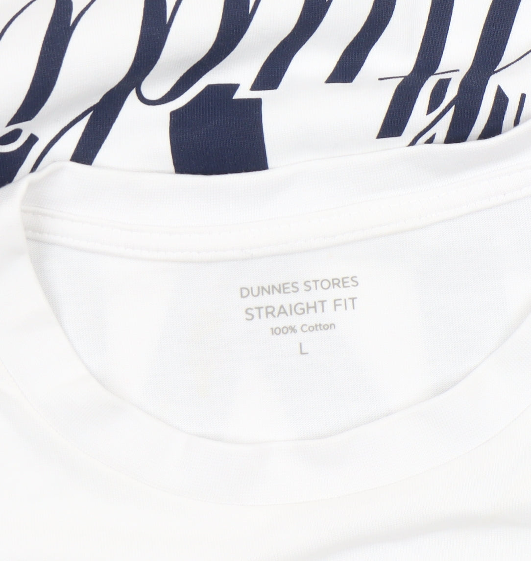 Womens UK Size L Dunnes Stores White Basic T-Shirt