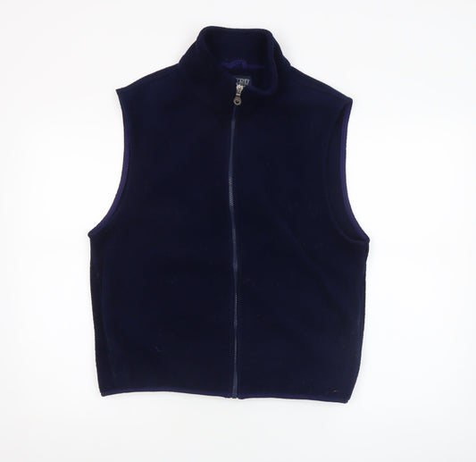 Lands' End Unisex Blue Fleece Zip Waistcoat Bodywarmer S