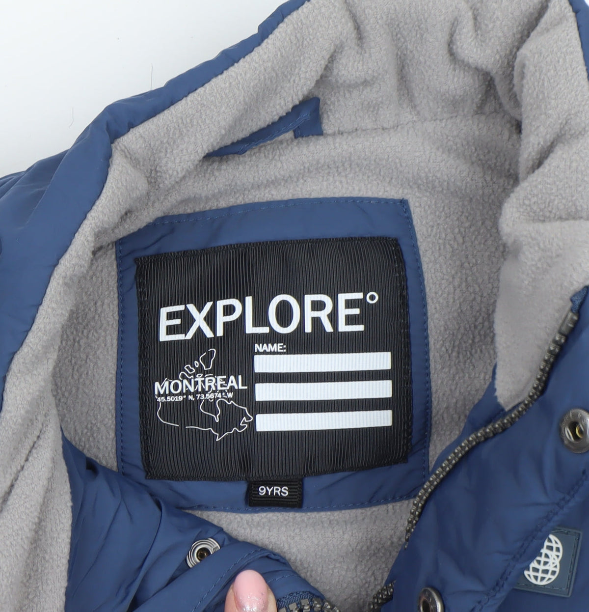Additional view of Explore boys’ blue padded bodywarmer gilet 9 years lined zip outdoor vest