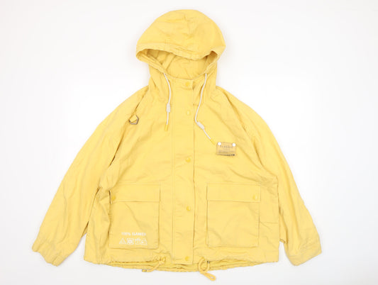 Womens UK Size S LEDIN Yellow Anorak Coat