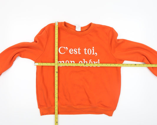 Womens UK Size M H&M Orange Pullover Sweatshirt