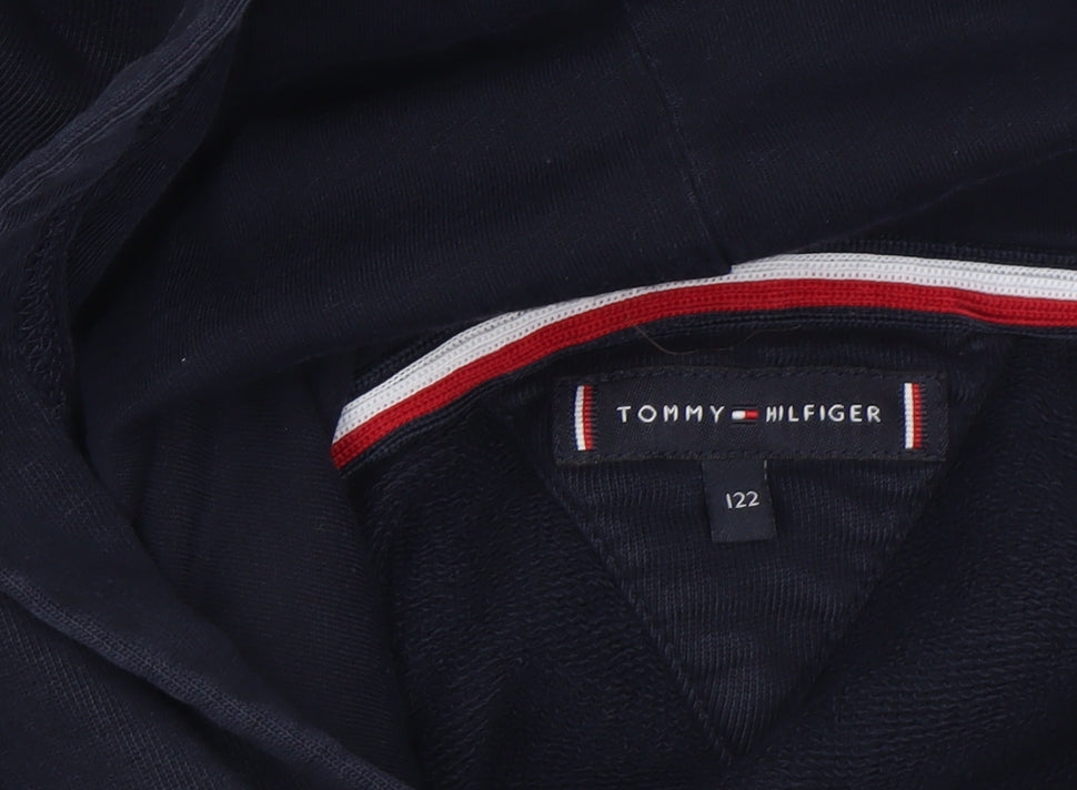 Boys UK Size 6-7 Years Tommy Hilfiger Blue Pullover Hoodie