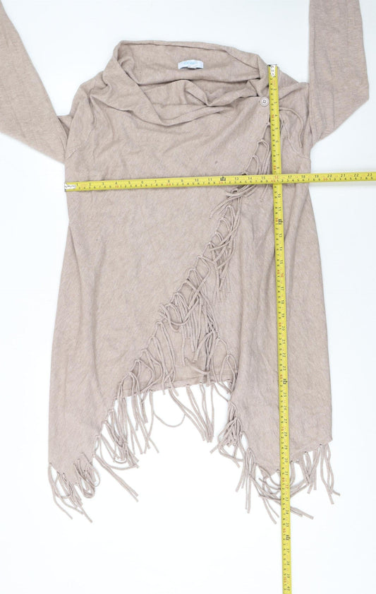 Womens UK Size M Blue Vanilla Beige Wrap Jumper
