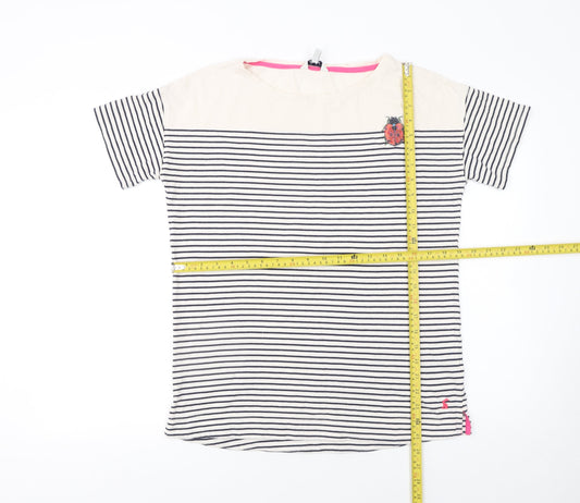 Womens UK Size 10 Joules Ivory Basic T-Shirt