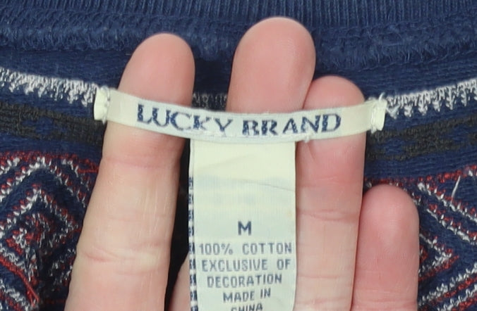 Womens UK Size M Lucky Brand Blue Pullover Sweatshirt